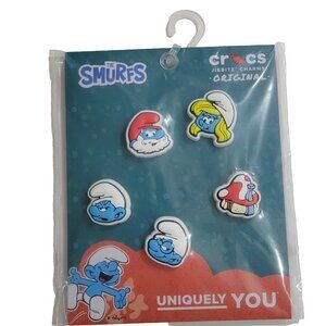 Crocs Jibbitz The Smurfs Shoe Charms 5 Pack‎ Set Mushroom Grouchy Papa Smurfette